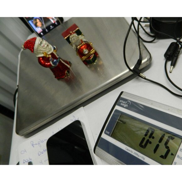 Santa Claus & Train Figurine Hinged Trinket Boxes Enamel Rhinestone Accents - Picture 15 of 15